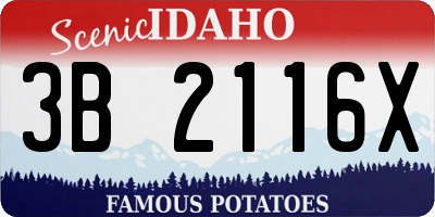 ID license plate 3B2116X