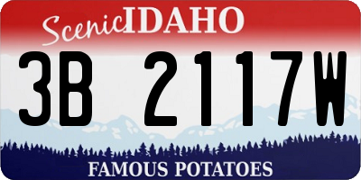 ID license plate 3B2117W
