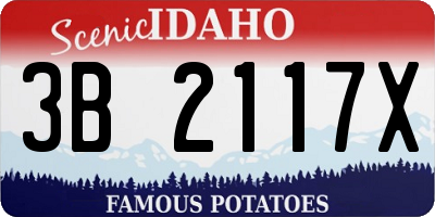 ID license plate 3B2117X