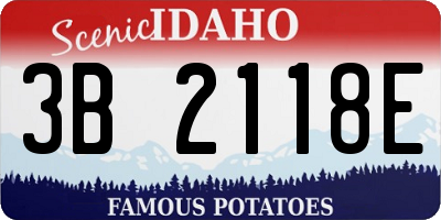 ID license plate 3B2118E