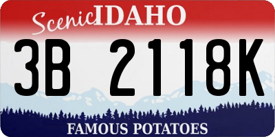 ID license plate 3B2118K
