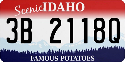 ID license plate 3B2118Q