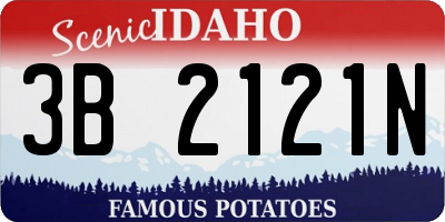 ID license plate 3B2121N