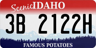 ID license plate 3B2122H
