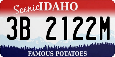 ID license plate 3B2122M