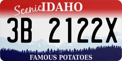 ID license plate 3B2122X