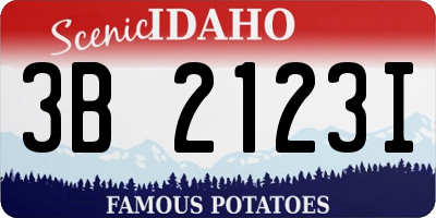 ID license plate 3B2123I