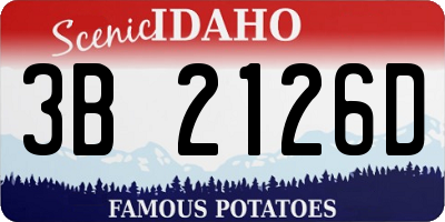 ID license plate 3B2126D