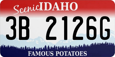ID license plate 3B2126G