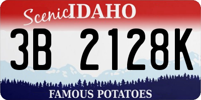 ID license plate 3B2128K