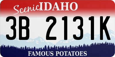 ID license plate 3B2131K