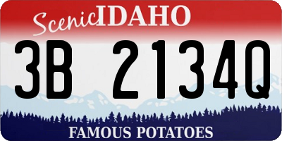 ID license plate 3B2134Q