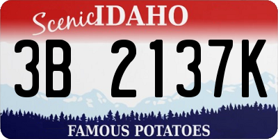 ID license plate 3B2137K