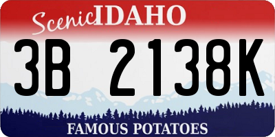 ID license plate 3B2138K