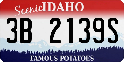 ID license plate 3B2139S
