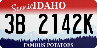 ID license plate 3B2142K