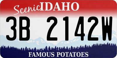 ID license plate 3B2142W