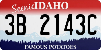 ID license plate 3B2143C
