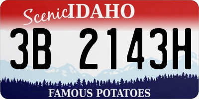 ID license plate 3B2143H