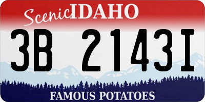 ID license plate 3B2143I