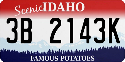 ID license plate 3B2143K