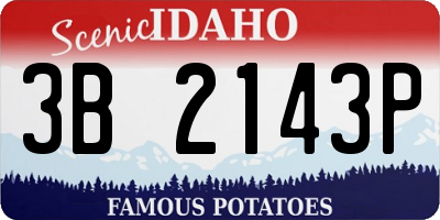 ID license plate 3B2143P