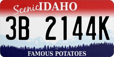 ID license plate 3B2144K