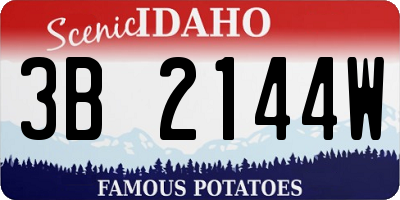 ID license plate 3B2144W