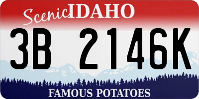 ID license plate 3B2146K