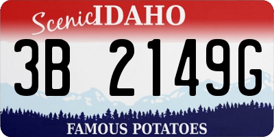 ID license plate 3B2149G