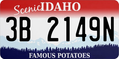 ID license plate 3B2149N