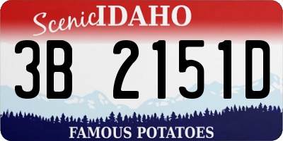 ID license plate 3B2151D
