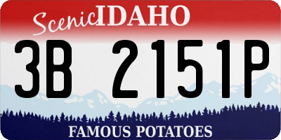 ID license plate 3B2151P