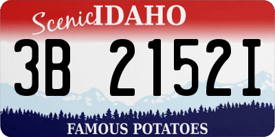 ID license plate 3B2152I