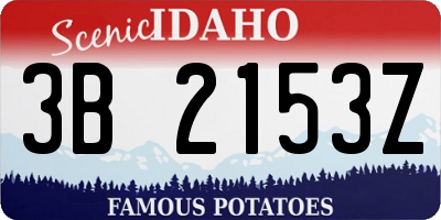ID license plate 3B2153Z