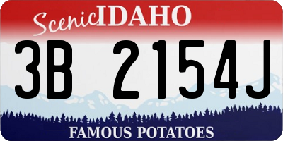 ID license plate 3B2154J