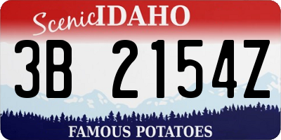 ID license plate 3B2154Z