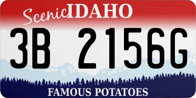 ID license plate 3B2156G