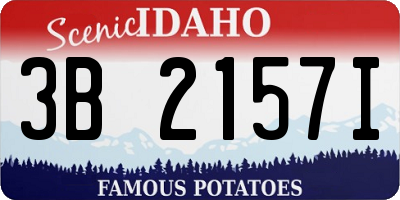 ID license plate 3B2157I