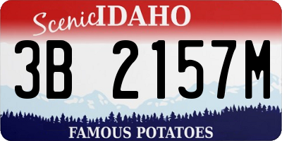 ID license plate 3B2157M