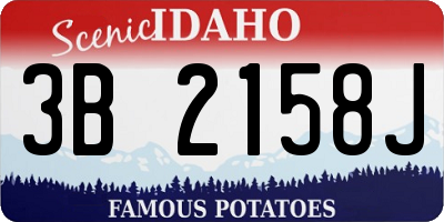 ID license plate 3B2158J