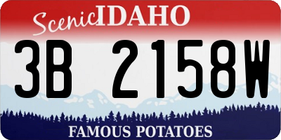 ID license plate 3B2158W