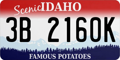 ID license plate 3B2160K