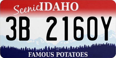 ID license plate 3B2160Y