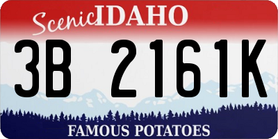 ID license plate 3B2161K