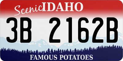 ID license plate 3B2162B