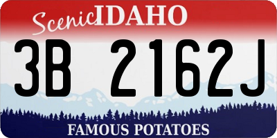 ID license plate 3B2162J
