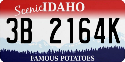 ID license plate 3B2164K