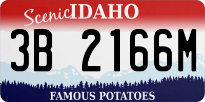 ID license plate 3B2166M