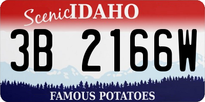 ID license plate 3B2166W